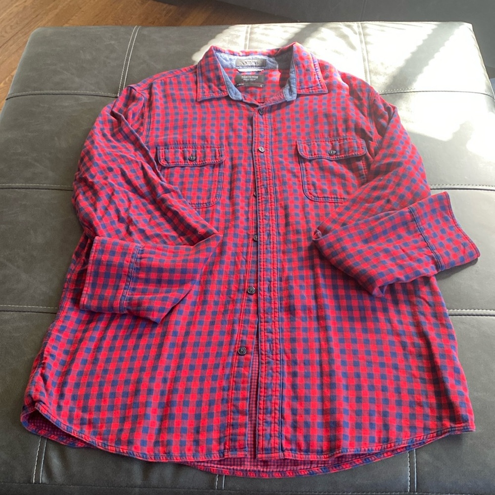 Red/ Blue Plaid Button Down Shirt